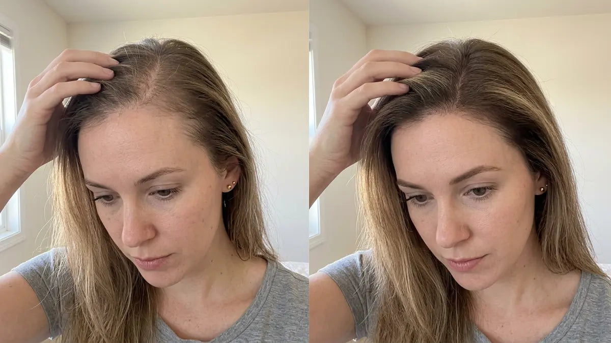 Customer before and after — top view thinning